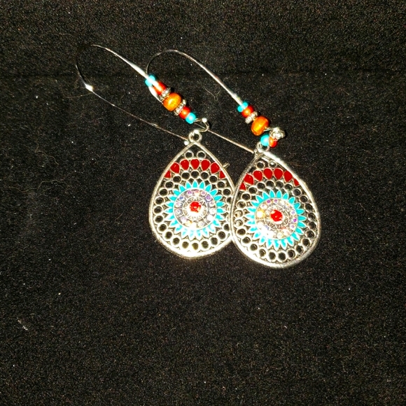 Salsa style earrings-loop drop style - Picture 2 of 2